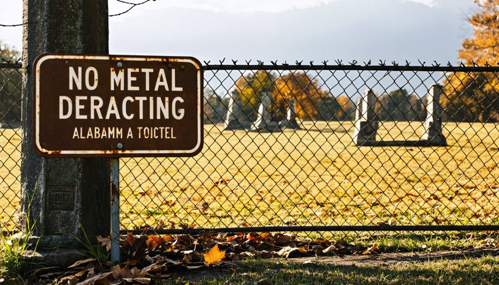 prohibited alabama metal detecting sites