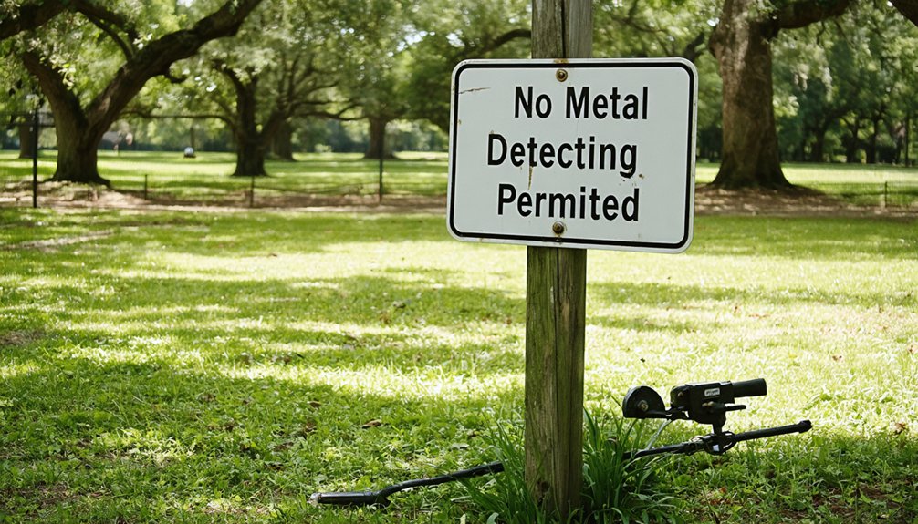 prohibited metal detecting zones