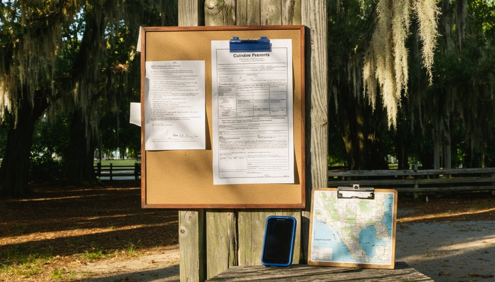 verify permits and site regulations