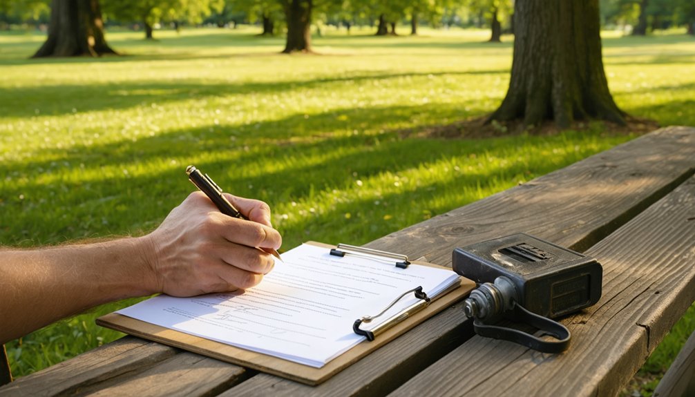 written permission for metal detecting